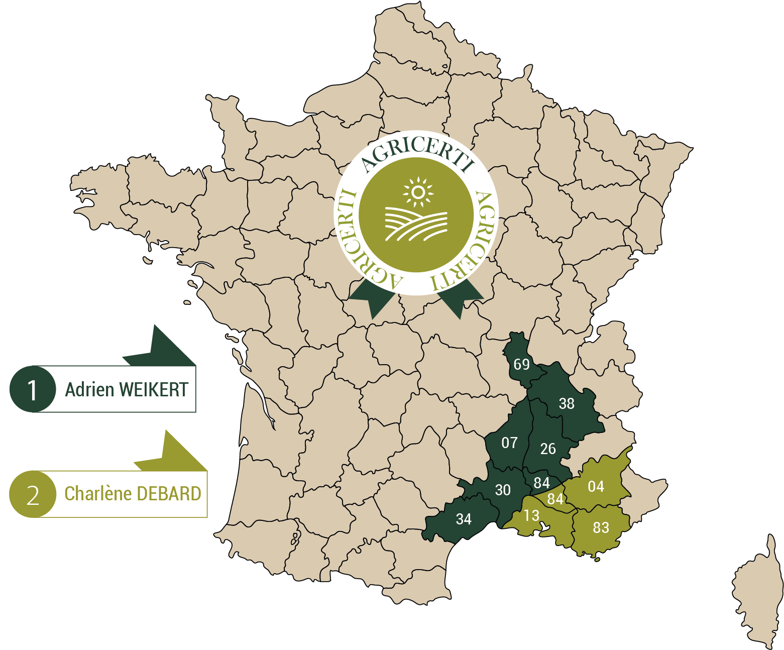 CARTOGRAPHIE AGRICERTI- 1 zones d'interventions